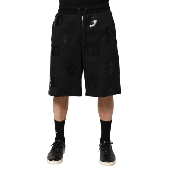 Dolce & Gabbana Black Logo Cotton Bermuda SweatMen's Men's Shorts